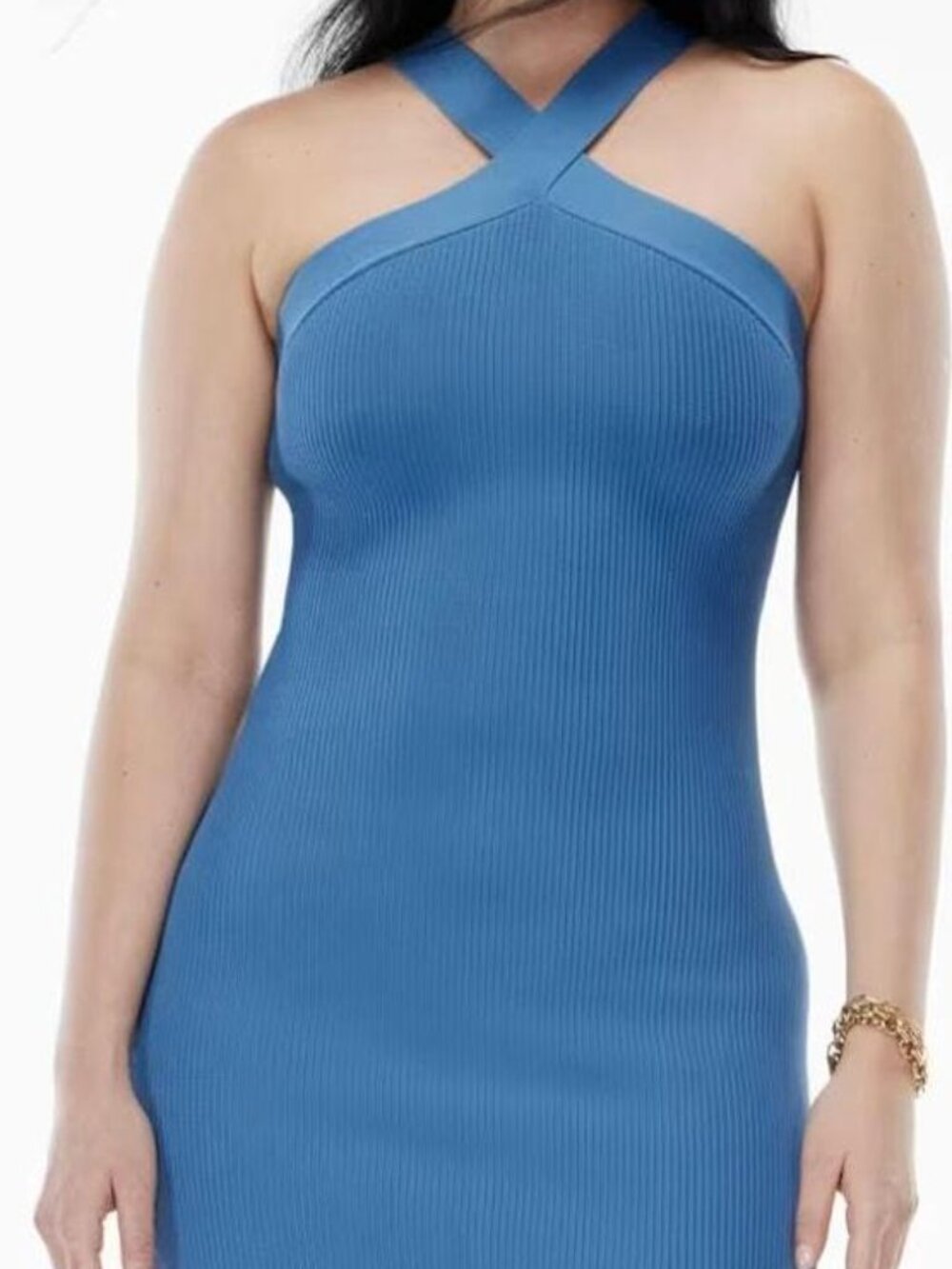 Aritzia Babaton Sculpt Knit Criss Cross mini dress